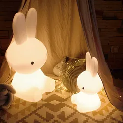 Lampe LED en forme de lapin mignon, avec télécommande, 16 couleurs, variateur, minuterie, Rechargeable par USB, cadeau pour enfants 