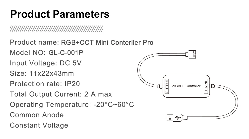 usb rgbcct led luz de tira pro