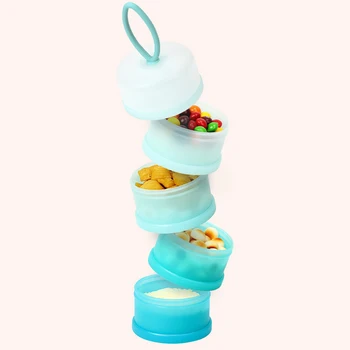Baby Food Storage Containers Infant Milk Powder Box Formula Dispenser 4 Layers Portable Toddler Kids Snacks Container 4