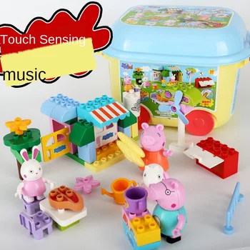 

Genuine Peppa Pig New Arrival block toys Family scene kitchen Figure peppa pig toys Gifts For Kids-Sealed bags
