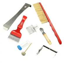 7 шт./компл. набор инструментов для пчеловодства леток для улья долото рамка ручка королева Ловец маркер пчелиная щетка оборудование для пчеловодов комплект