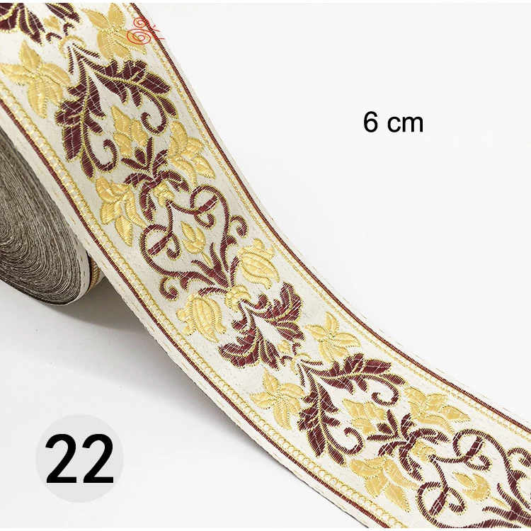 1M Ethnic Embroidered Jacquard Ribbons Trim DIY For Decoration Handcraft Apparel Sewing Headwear Lace Fabric HB165 - Цвет: 22