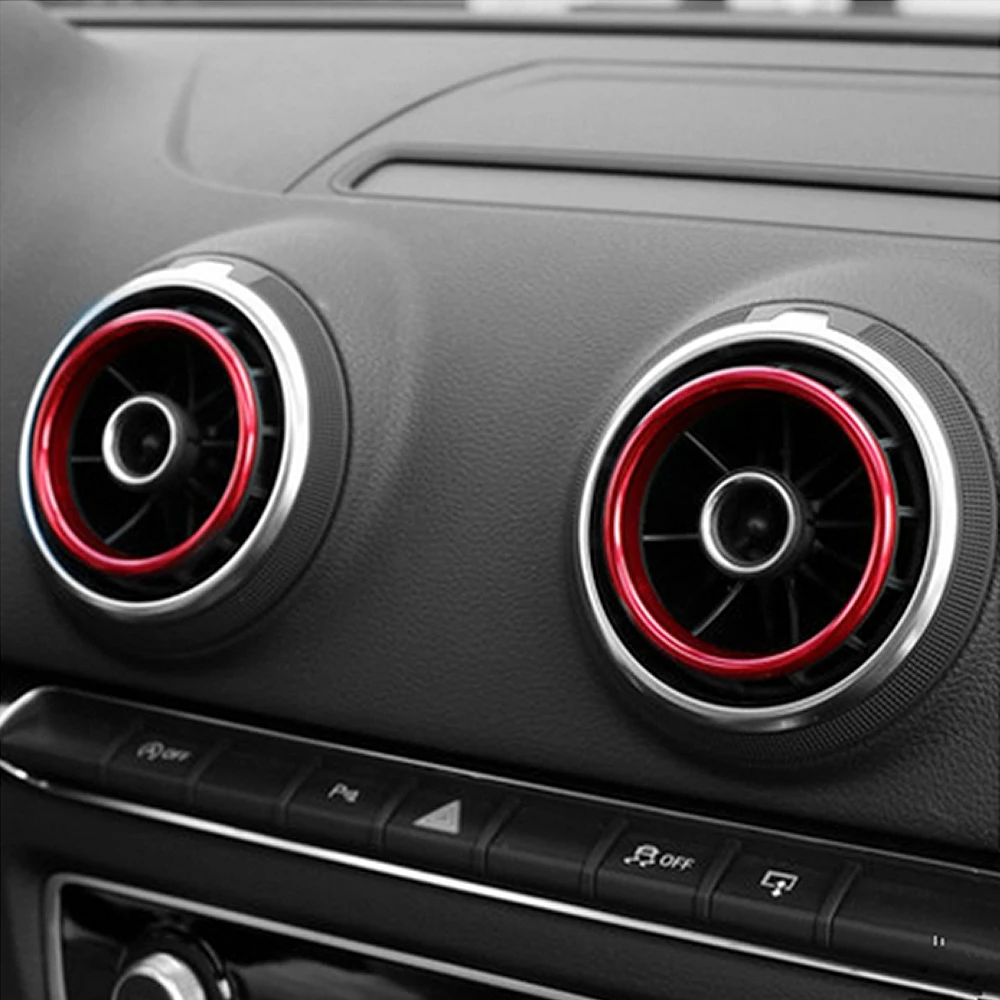 Car Styling Front Vent Air Panel Outlet dashboard Stickers covers decoration trim frame for Audi A3 8V Interior Auto accessories |
