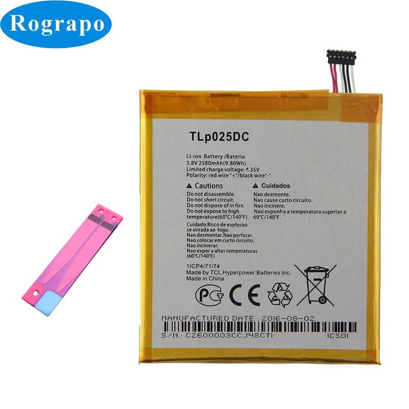2580mAh TLp025DC Battery For Alcatel Pixi 4 6.0 OT 9001A 9001X 9001D 8050D OT-8050 Baterij Batterie Mobile Phone Batteries | Мобильные