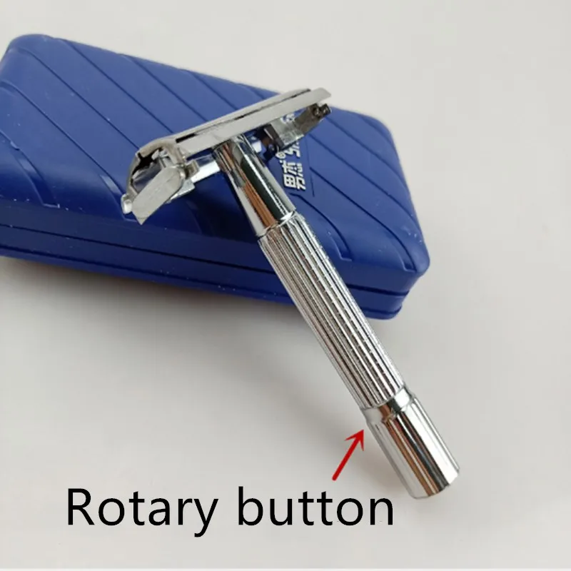 Ручная бритва с держателем, ручная Классическая Безопасная бритва с двойными краями, Мужская бритва для бритья, бритвенные лезвия, бритвенный станок