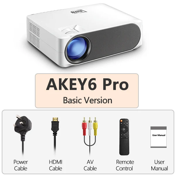 AKEY6 Pro MINI AUN LED Projector 300 inch Theater Android WIFI 4K Video Full HD 1080P Beamer Projector for Home Cinema PS Phone 