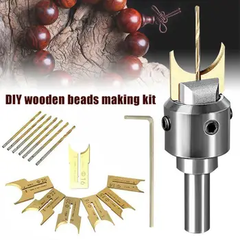 

10/13/16/24PCS Newly Pattern Wooden Bead Maker Beads Drill Bit Mini Milling Cutter Set DIY Woodworking Tool Kit
