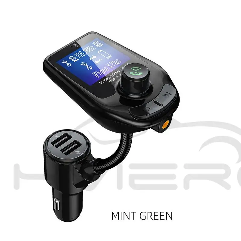 Black Bluetooth для автомобиля fm-передатчик ЖК-дисплей Bluetooth громкой связи Автомобильный флэш-диск MP3-плеер двойной USB зарядное устройство для смартфона - Название цвета: Black