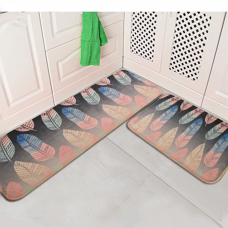 

2 pcs/set Rugs For Kitchen Soft Anti-Slip Floor Mat Water Absorption Bathroom&Toilet Carpet Doormat For Home Decor Bath Pads Rug