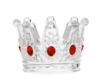 Clear(Red Diamond) Многофункциональный хрустальный стеклянный подсвечник в форме короны - Цвет: Clear(Red Diamond)