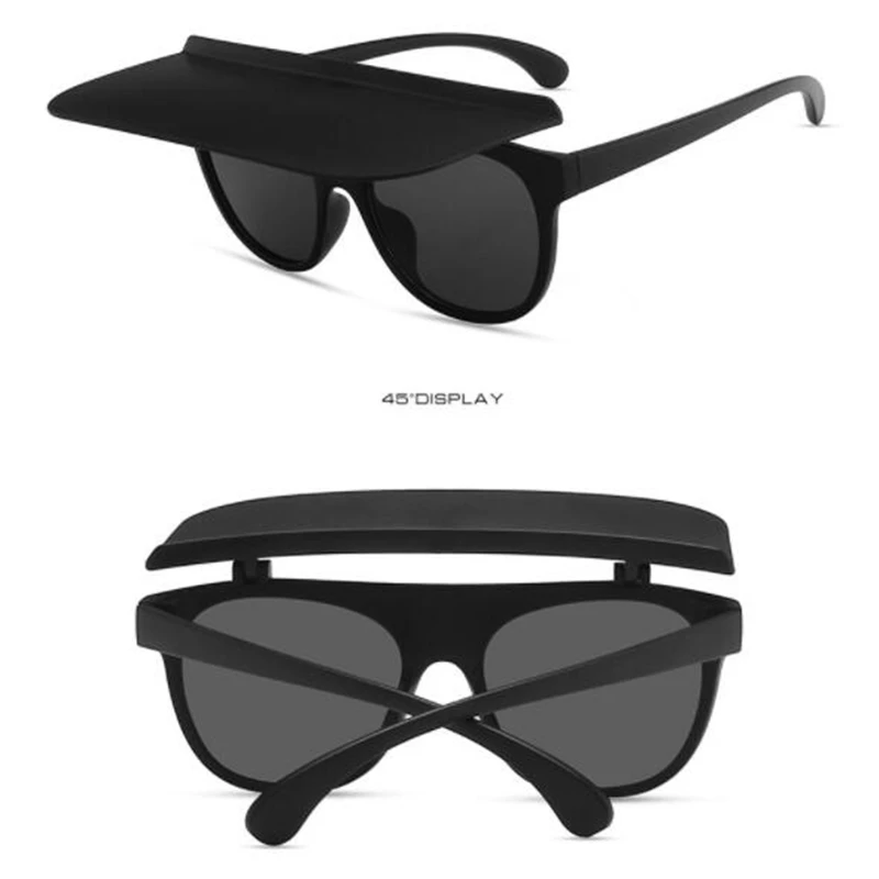 KAPELUS 2021 new sun visor Retro flip hat Dual-use sunglasses Men's and women's sunglasses Women's Glasses Sunglasses