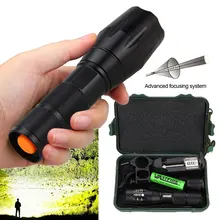 T6 тактический 6000лм масштабируемый охотничий светильник-вспышка белый светодиодный светильник для оружия+ крепление для винтовки+ аккумулятор 18650+ переключатель давления+ зарядное устройство+ коробка