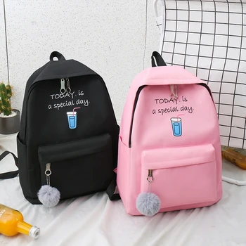 

5 Piece Set High School Bags for Teenage Girls Women Canvas Travel Backpack Bookbags Teen Student Schoolbag Bolsas Escolar