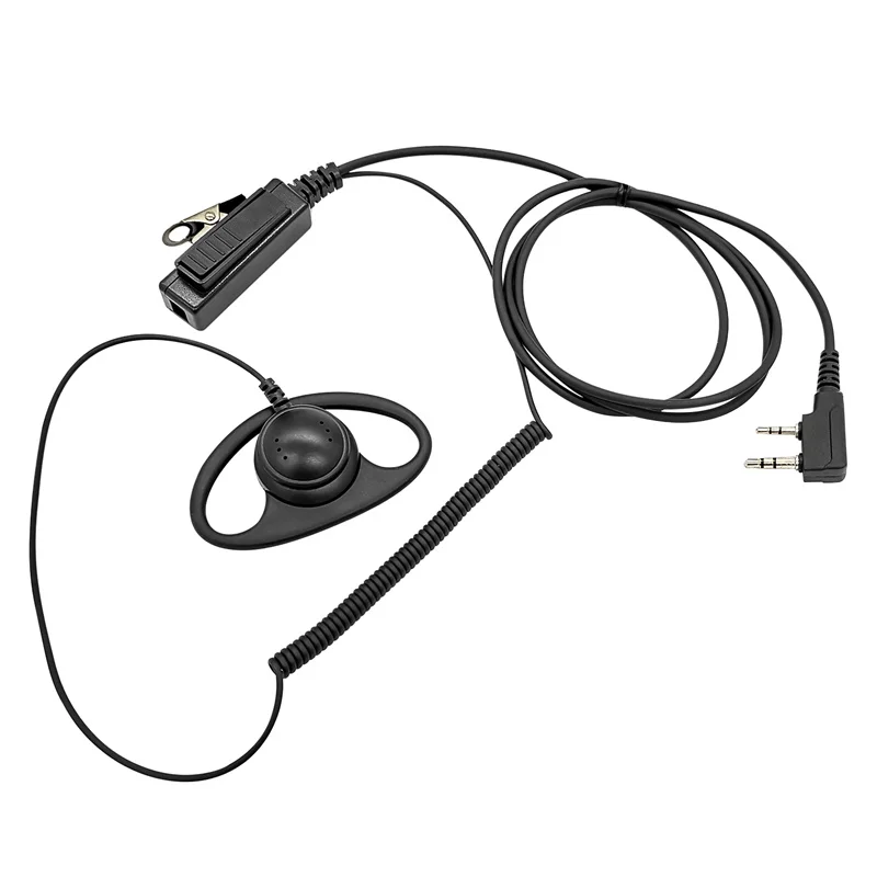 D Shape Clip-Ear Headset, PTT with Mic, Compatible with Retevis, Kenwood, PUXING, Baofeng, 2 Way Radio