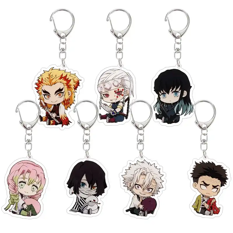 Anime Figure Keychain Anime Demon Slayer Kimetsu No Yaiba Keyring