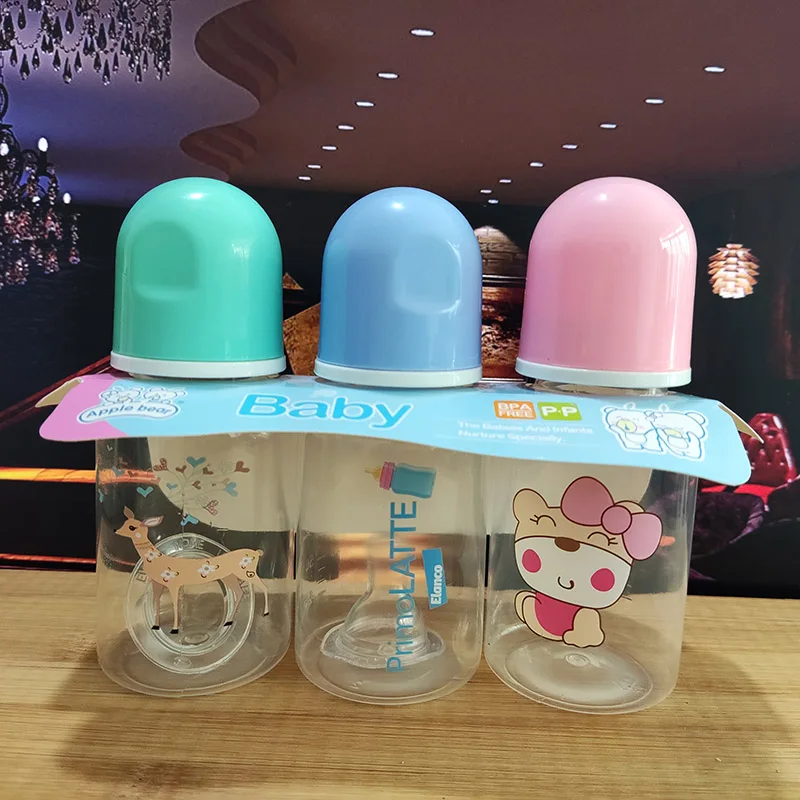 Water Bottle Milk Bottle Feeding Bottle 3pcs 120mL Newborn Baby Boy Girl Standard Caliber PP Small Juice Feeding Bottle Drinking Water Breast-like Feeling