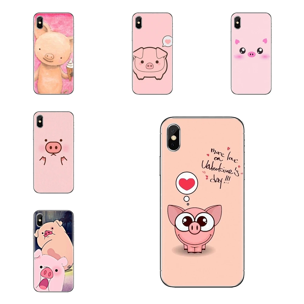 Мягкие прозрачные чехлы смешной милый мягкий чехол с изображением милой свинки