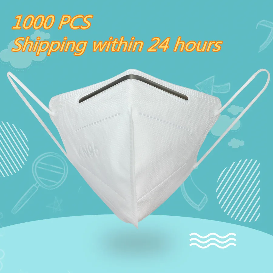 

1000PCS KN95 3 layer Mask Non-woven Anti Flu AntiInfection Mask Particulate Respirator PM2.5 Same Protective as N95 KF94 FFP2