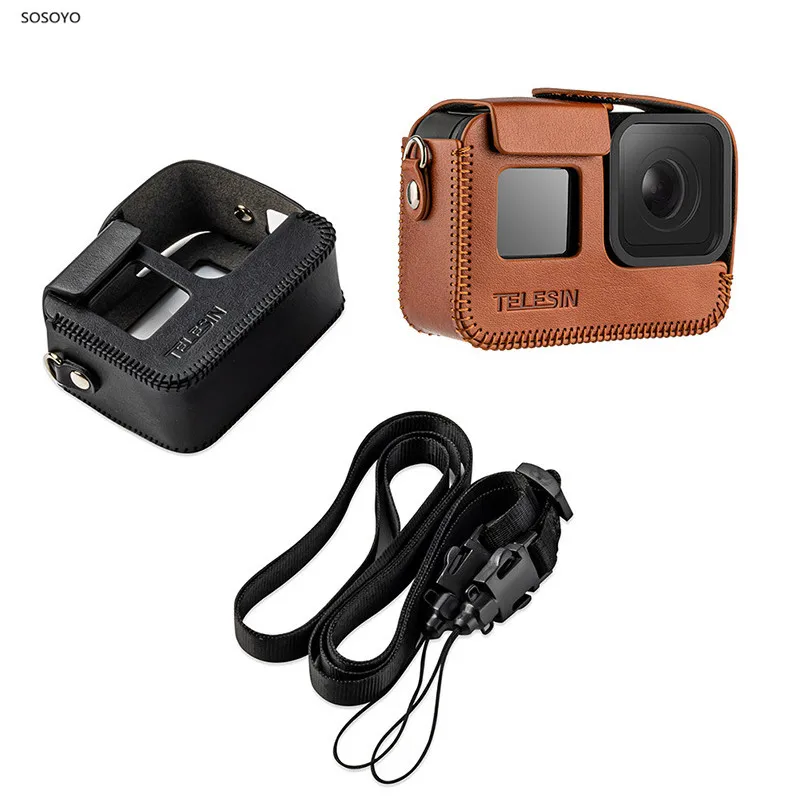 Защитный чехол из ПУ кожи регулируемый ремень для экшн камеры Gopro Hero 8 Black|Чехлы
