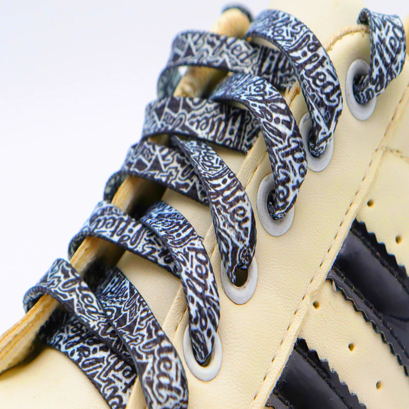 

Coolstring 8MM Street Printing Style Flat Type Canvas Laces 10% Off White-Black Top Sport Shoecords For Unisex Ezy 350 