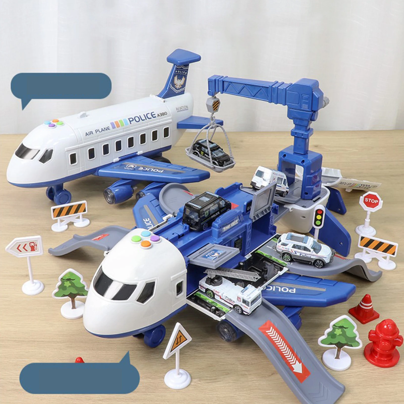 Airplane Toy, Kids Airplane Toys for 3 4 5 6 Year Old Boys Girls Toddlers, Aircraft Vehicle Play Set with 4 Vehicles 5