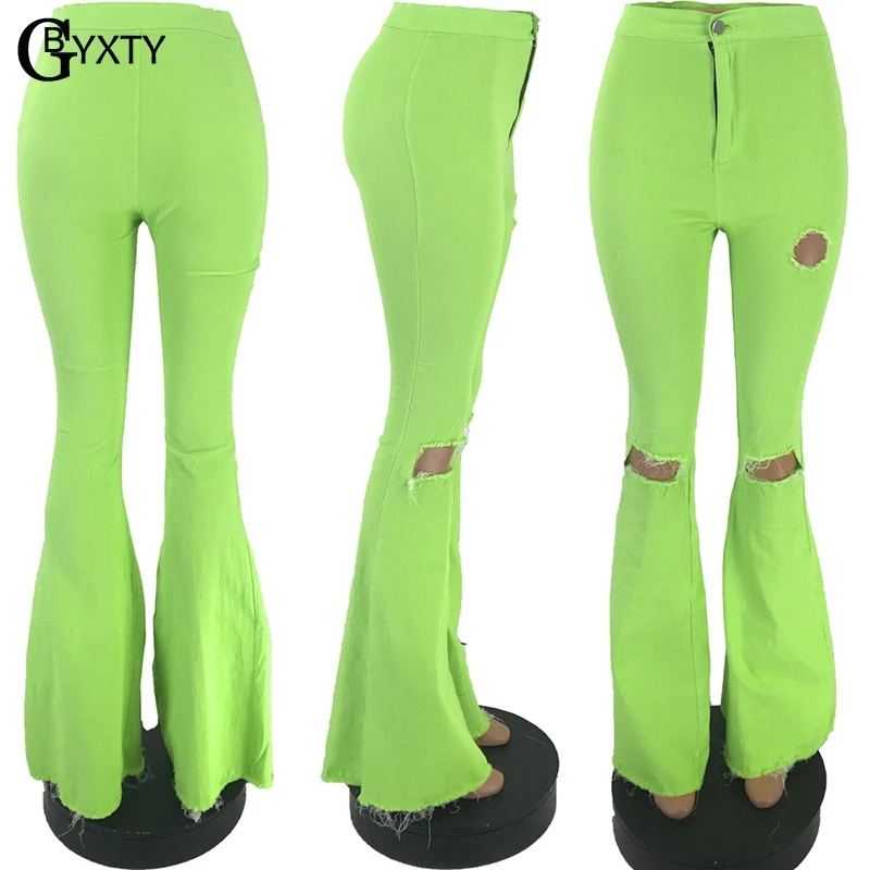 neon green skinny jeans