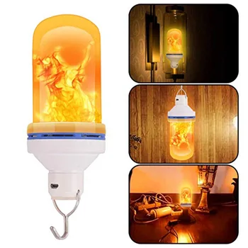 

Vintage LED Flame Light USB Rechargeable Upside Down Fire Lamp Bulb Home Decor