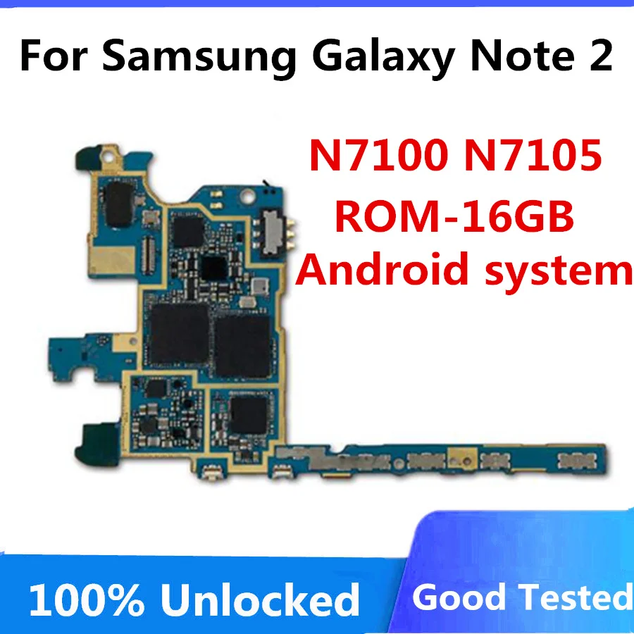 100% Оригинальный разблокированный для Samsung Galaxy Note 2 N7100 N7105 материнская плата с