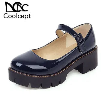 

Coolcept 2020 New Women Pumps Buckle Fashion Platform High Heel Shoes Women Dress Office Lady Casual Daily Footwear Size 34-43