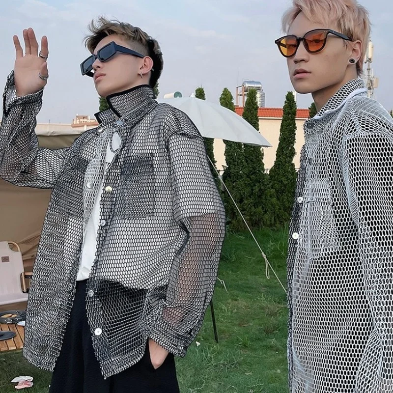 

Уличная Мужская Дизайнерская однобортная куртка, свободный крой, защита от солнца, с карманами, верхняя одежда в стиле Харадзюку, на лето