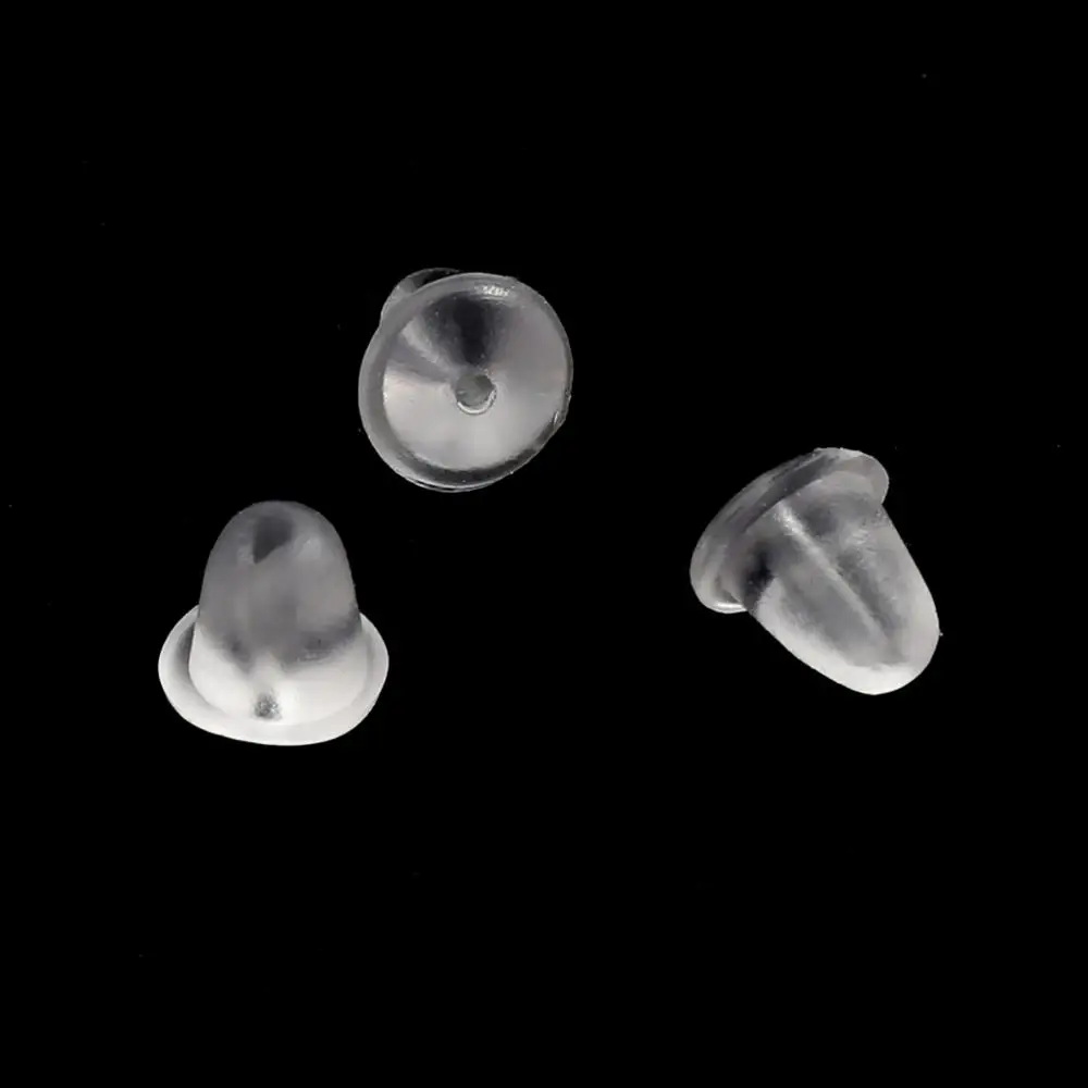 Wholesale 200Pcs/lot Stud Earring Backs Simple Clear Rubber Stoppers  Silicone Round Ear Plugging Blocked For DIY Jewelry Making