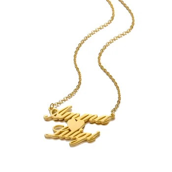 

Customize Personalized Name Necklaces Stainless Steel Customize With Heart Nameplate Necklaces For Jewelry