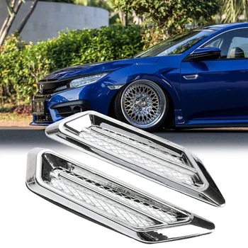 

2PCS Car Side Air Flow Vent Fender Side Cover Intake Grille Decorative Sticker for Car