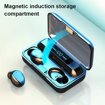 

Wireless Bluetooth 5.0 Earphone LED Display Headphones Headset Noise Reduction KQS8