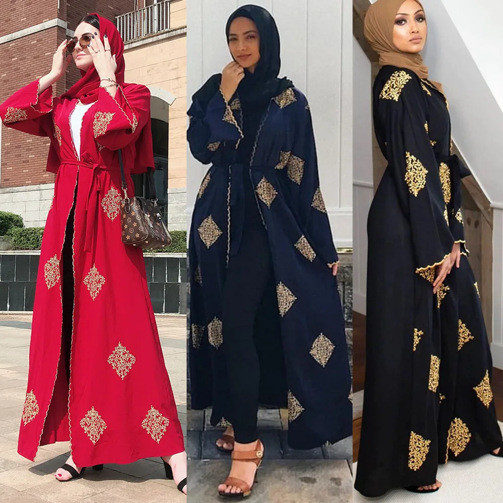 Дубай Арабский открытый абайя мусульманский хиджаб платье женское кимоно на шнуровке кафтан абайя s Исламская одежда Кафтан мусульман марокаин длинный халат