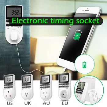 

Programmable Switch Socket Outlet Timer With 3-prong Outlet Programmable Energy-Saving Indoor Timer Plug for Indoor Electrical