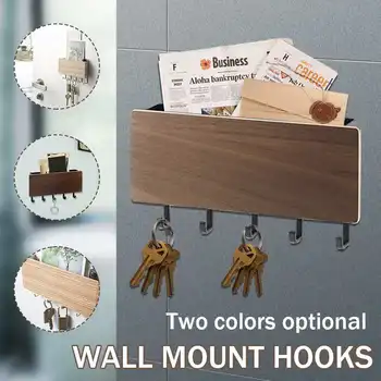 

Wall Hunging Type Wooden Decorative Wall Shelf Sundries Storage Box Home Storage Holder Organizer Key Rack Wood Wall Shelf