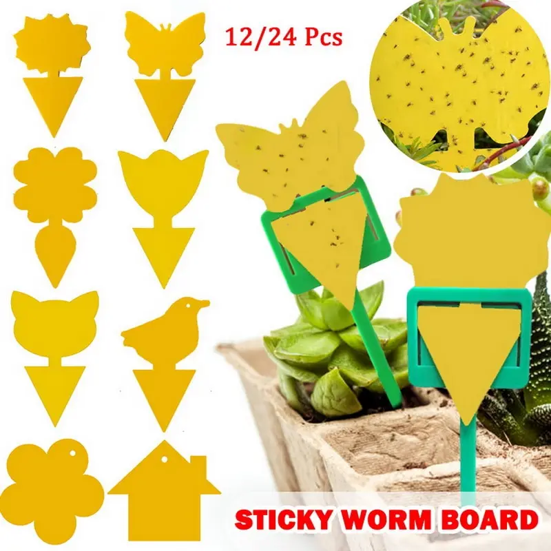 

Yellow Strong Flies Sticky Traps Bugs Flying Traps Catching Aphid Pest Killer Outdoor for Fruit Fly Fungus Insects Double Trap^