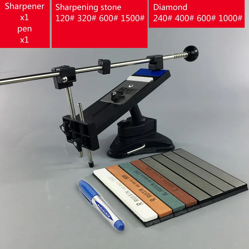 Ruixin Pro II профессиональная точилка для ножей шеф-повара система заточки ножей Apex заточка кромок 4 точильных камня заточка камней - Цвет: sharpener 4D4S