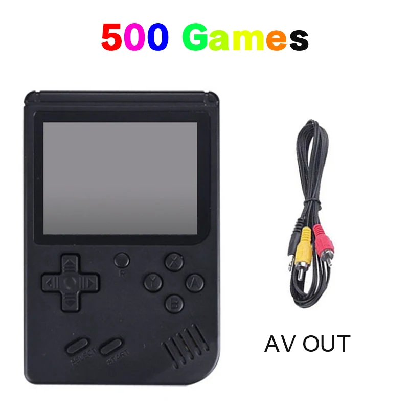 Портативная игровая приставка в 8-битный ретро мини Портативный 3,0 дюймов Цвет ЖК-дисплей игровая консоль 500 в 1 встроенный игровая консоль для детского подарка - Цвет: Black