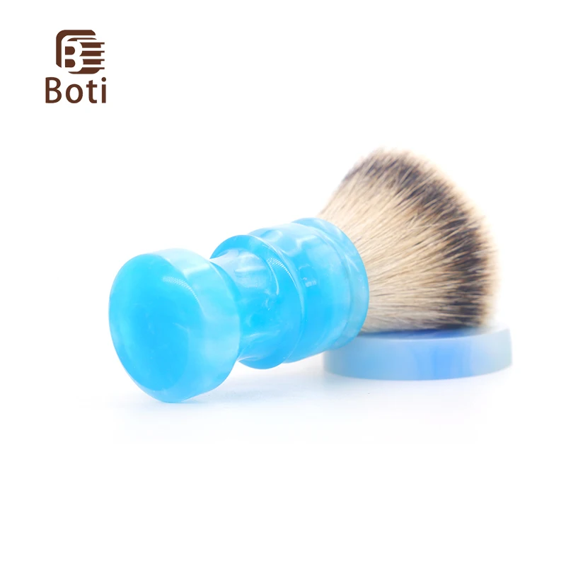 Boti Brush-Handmade Blue Resin Handle High Quality Beard Care Tool Shaving Brush Handle Original Gift For Men