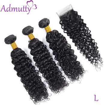 

Water Wave Bundles With Closure Brazilian Human Hair Weave Bundles With Closure Non- remy Hair Extension Can Be Dyed