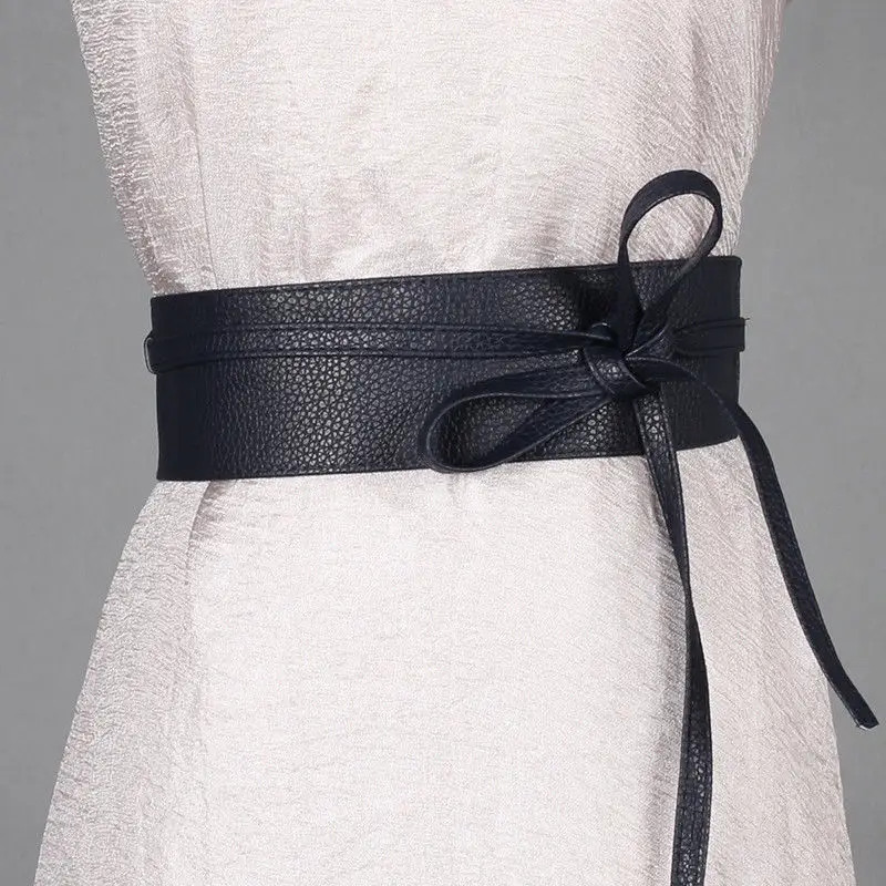 2020 Newest trendy solid Belt for Women Soft PU Leather Waistband Self Tie Bow Wrap Around Waist Band Cinch Boho Obi | Аксессуары для