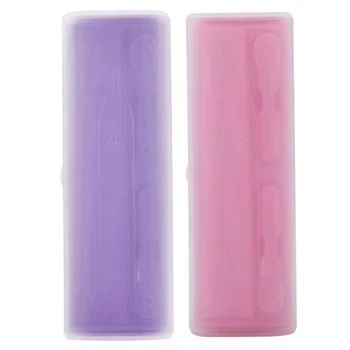 

2 Pcs Portable Electric Toothbrush Holder Case Box Travel Camping for Oral-B 4 Colors (Purple & Pink)