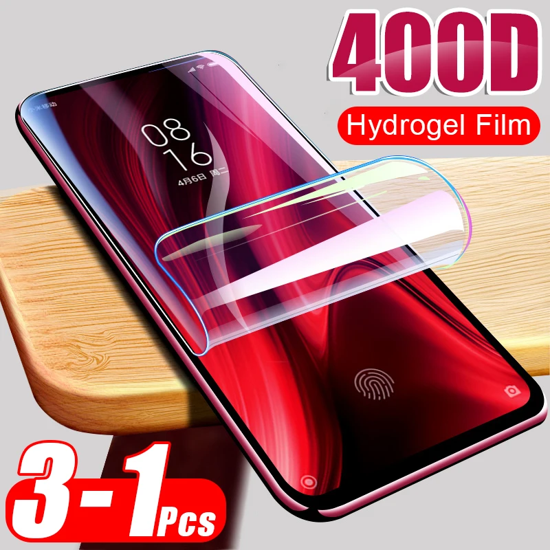

400D 3-1Pcs Hydrogel Soft Protective Film for Xiaomi Mi 9 SE 8 A2 Lite A1 A3 9T Note 10 Pro Screen Protector Gruad Film Cover
