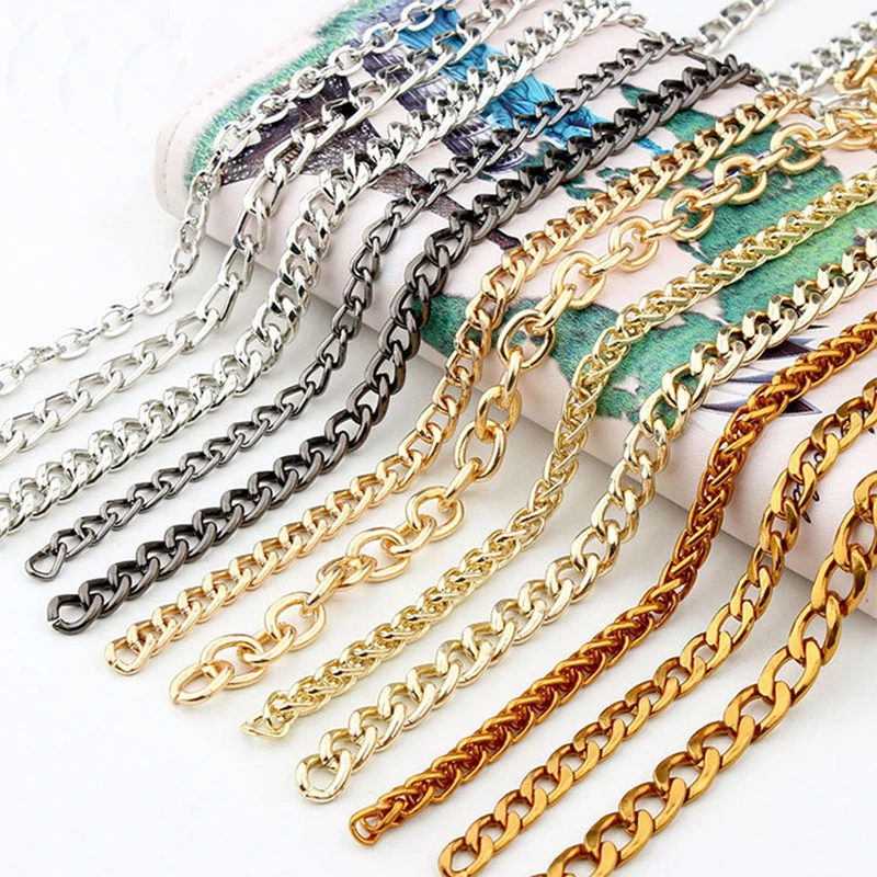 

Woman Fashion Bags Accessory New Wallet Accessroies Gold Silver Chain Handbag Solid Chain Handle Shoulder Crossbody Bag Strap