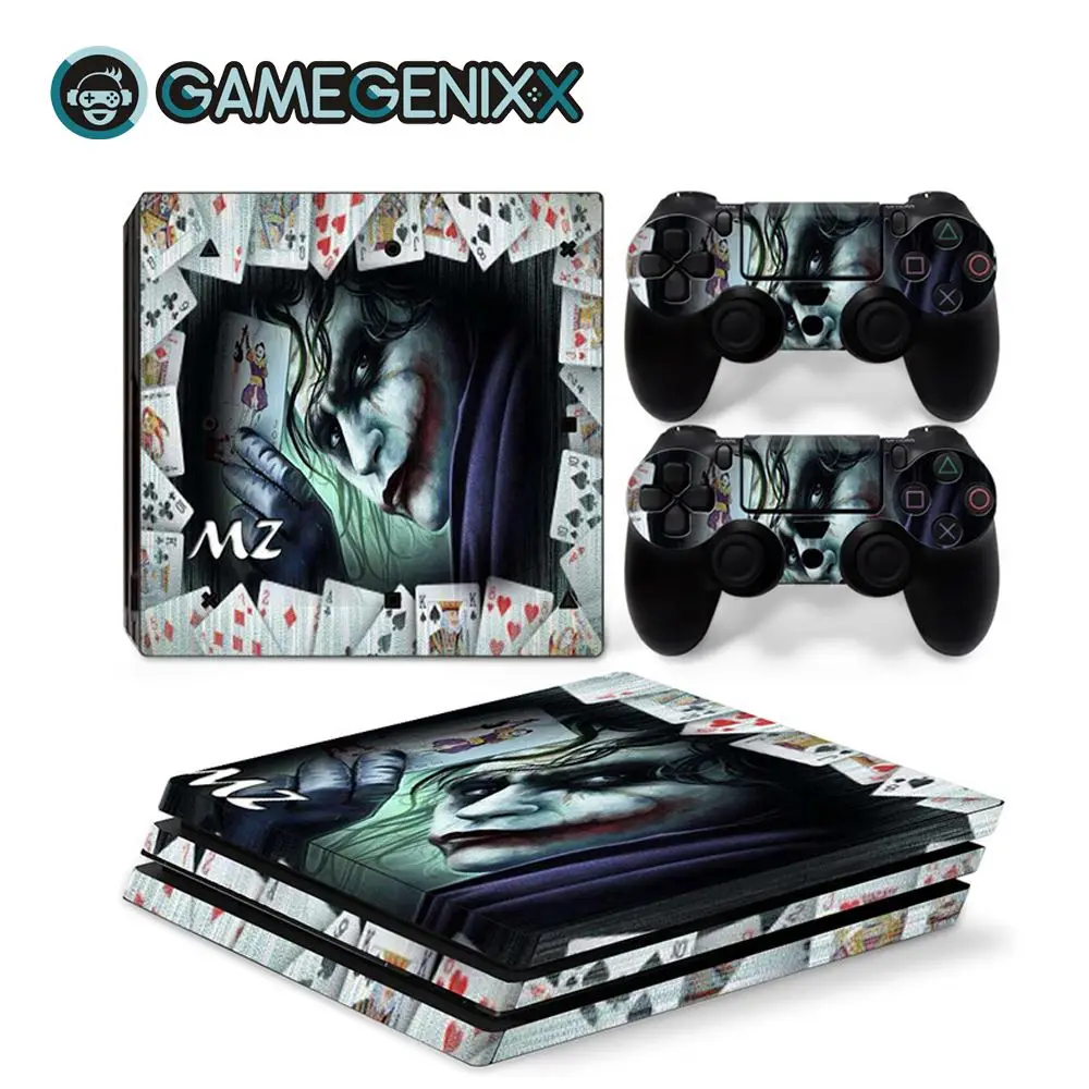 GAMEGENIXX Кожа Наклейка Декоративная Виниловая Наклейка Обложка для PS4 Pro консоли и 2 контроллеров-Джокер