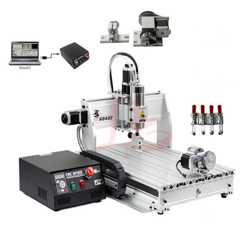 Cnc 6040 гравировальный станок 4 оси деревообрабатывающий фрезерный станок 1500 Вт охлаждающий шпиндель mach3 маховик управления - Цвет: without handwheel