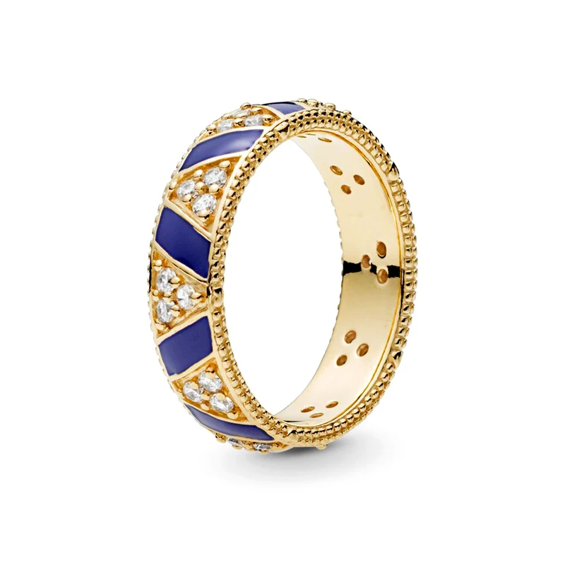 CUTEECO 5 стиль Эмаль Экзотические камни и полосы женские Кольца Золото Серебро Цвет Свадебные ювелирные изделия, обручальное кольцо подарок любовника - Цвет основного камня: AJ1165
