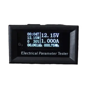 

DC 100V 10A OLED DC Ammeter Voltmeter Multifunctional LED Digital Power Meter Temperature Battery Capacity Voltage Tester